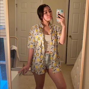 Geometric Shapes Button Up